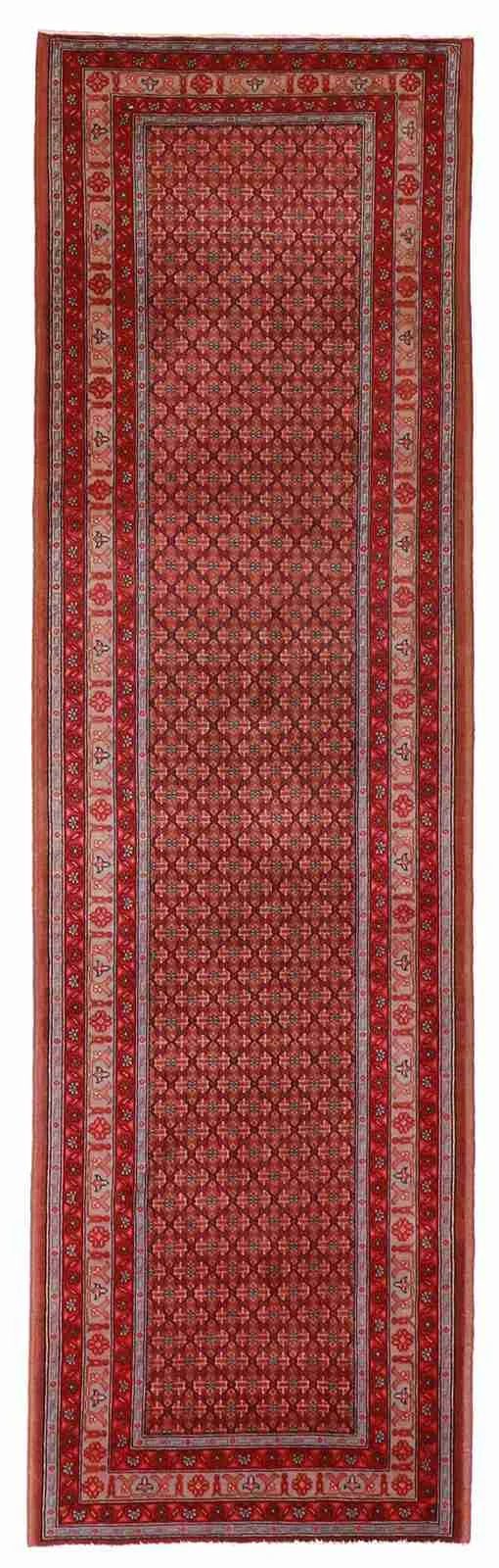 Runner - Afshar Fine/Wool Geometric Rectangle - Hand Knotted Rug