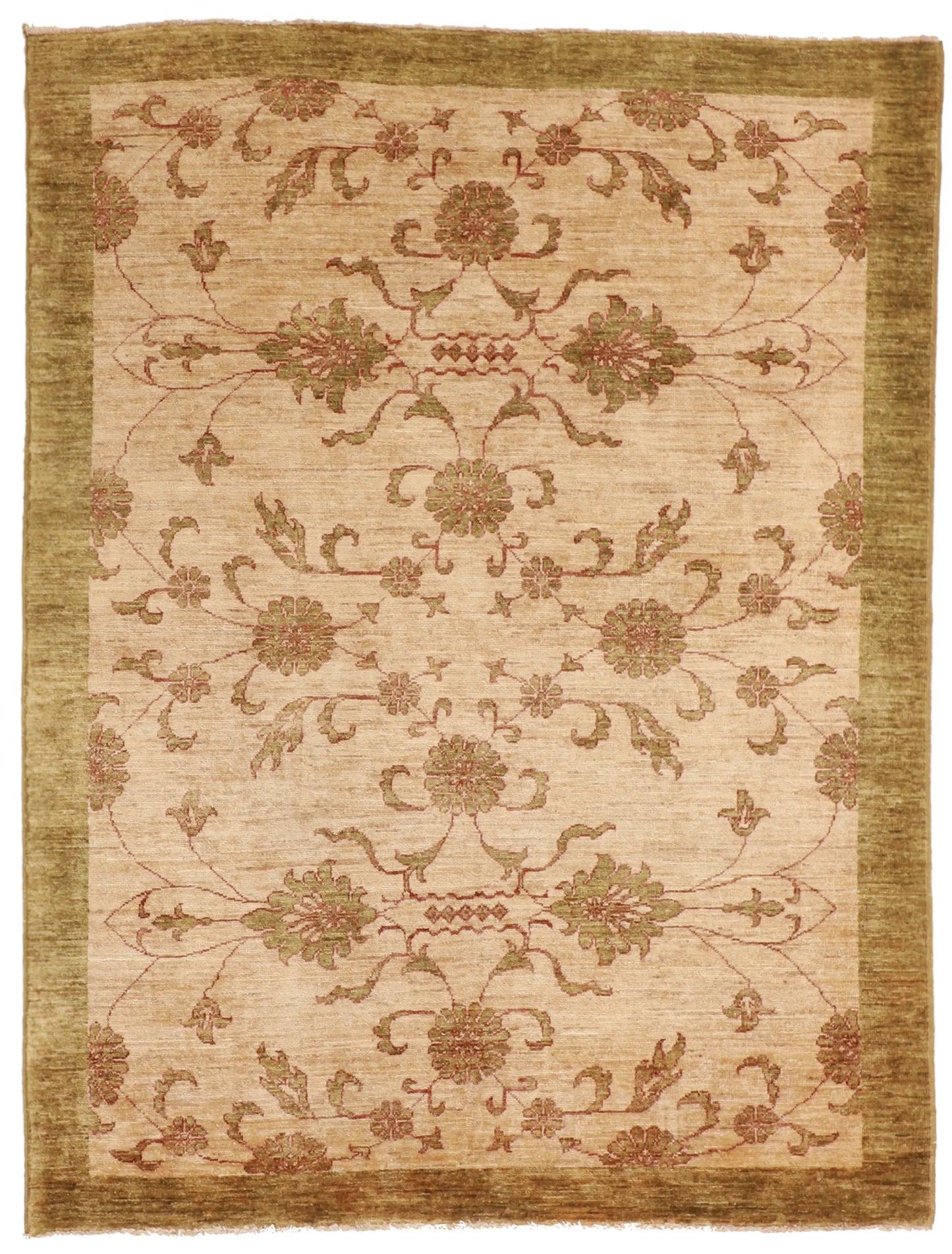 5x7 - Zanjan Fine/Wool All Over Rectangle - Hand Knotted Rug