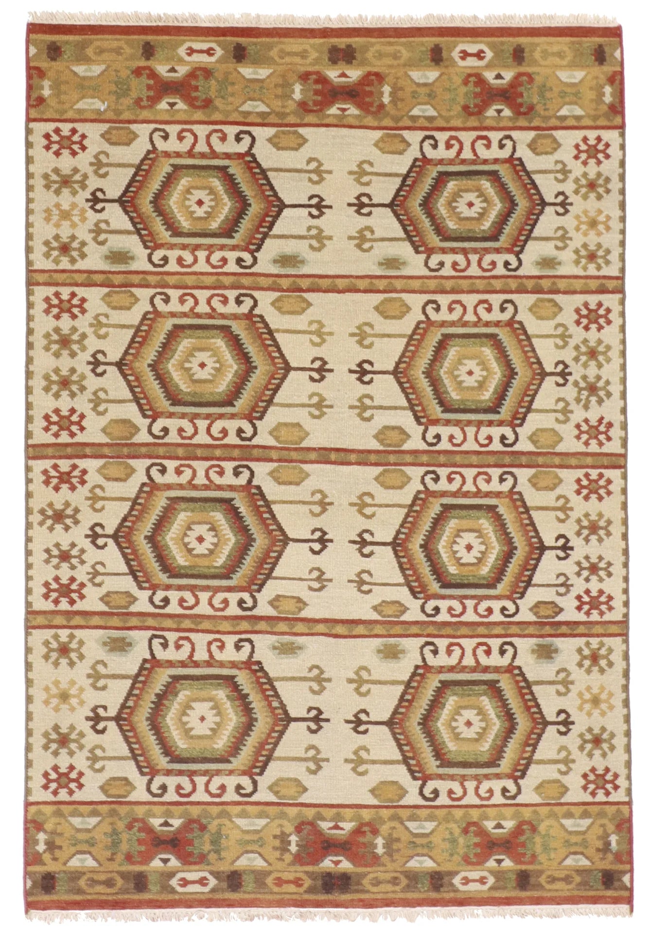 4x6 - Mountain Modern Fine Geometric Rectangle - Hand Knotted Rug