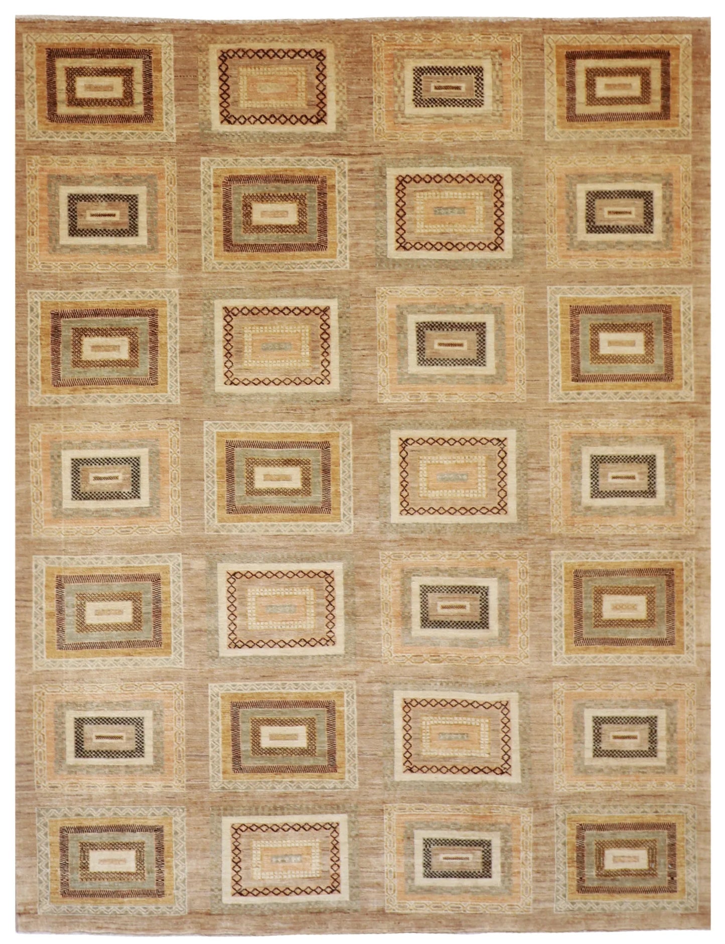 6x9 - Modern Wool All Over Rectangle - Hand Knotted Rug