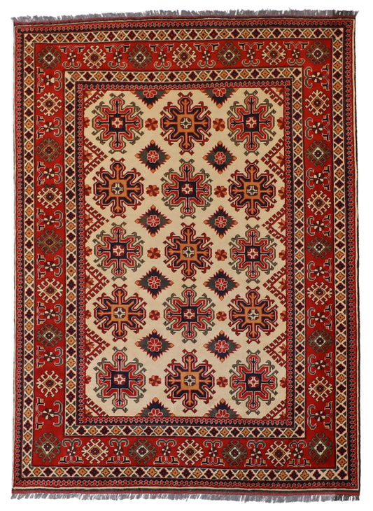 6x9 - Kazak Wool All Over Rectangle - Hand Knotted Rug