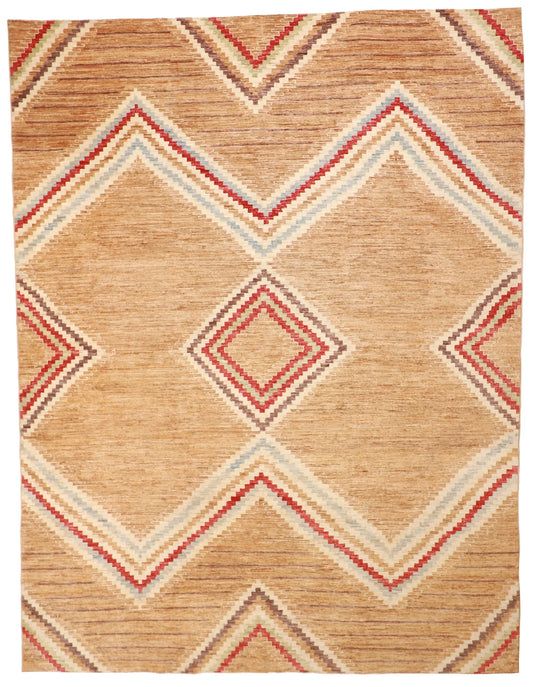 9x12 - Mountain Modern Fine Geometric Rectangle - Hand Knotted Rug