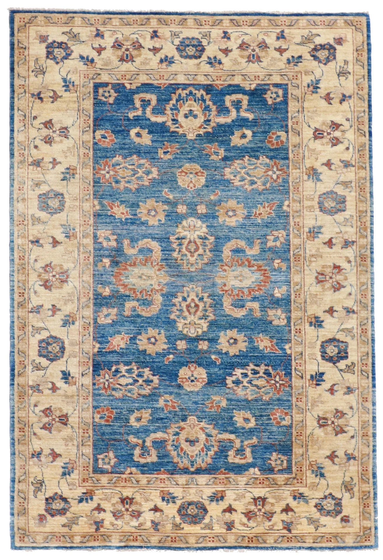 4x6 - Kashan Fine/Wool All Over Rectangle - Hand Knotted Rug