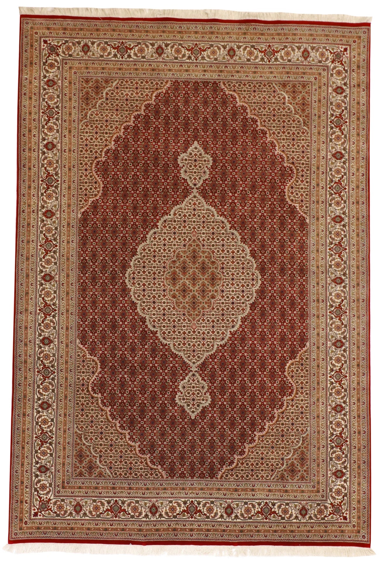 6x9 - Mahal Fine/Silk Tabriz Rectangle - Hand Knotted Rug