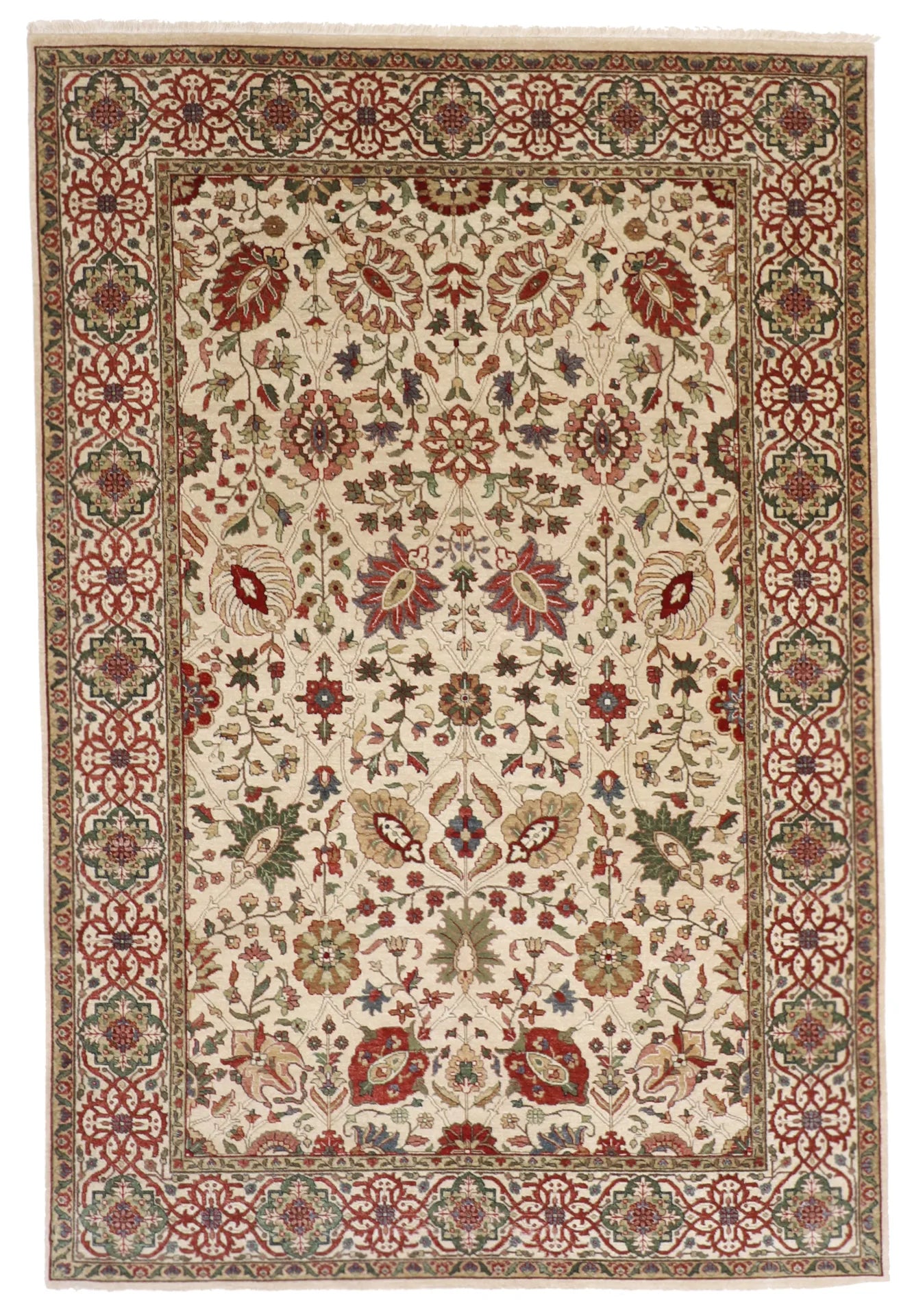 6x9 - Sarouk Fine All Over Rectangle - Hand Knotted Rug