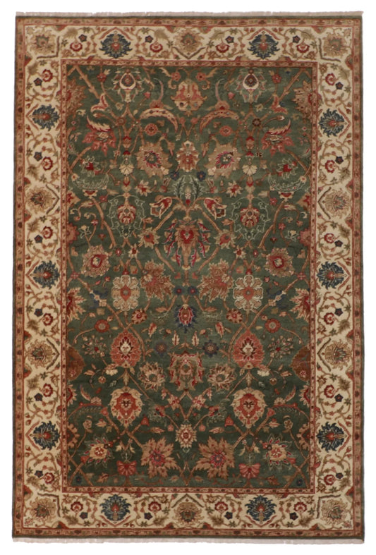 6x9 - Tabriz Wool All Over Rectangle - Hand Knotted Rug