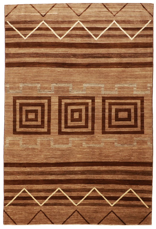 6x9 - Mountain Modern Fine All Over Rectangle - Hand Knotted Rug