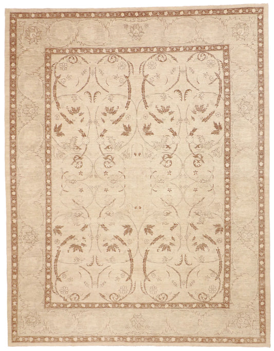 8x10 - Qum Wool All Over Rectangle - Hand Knotted Rug