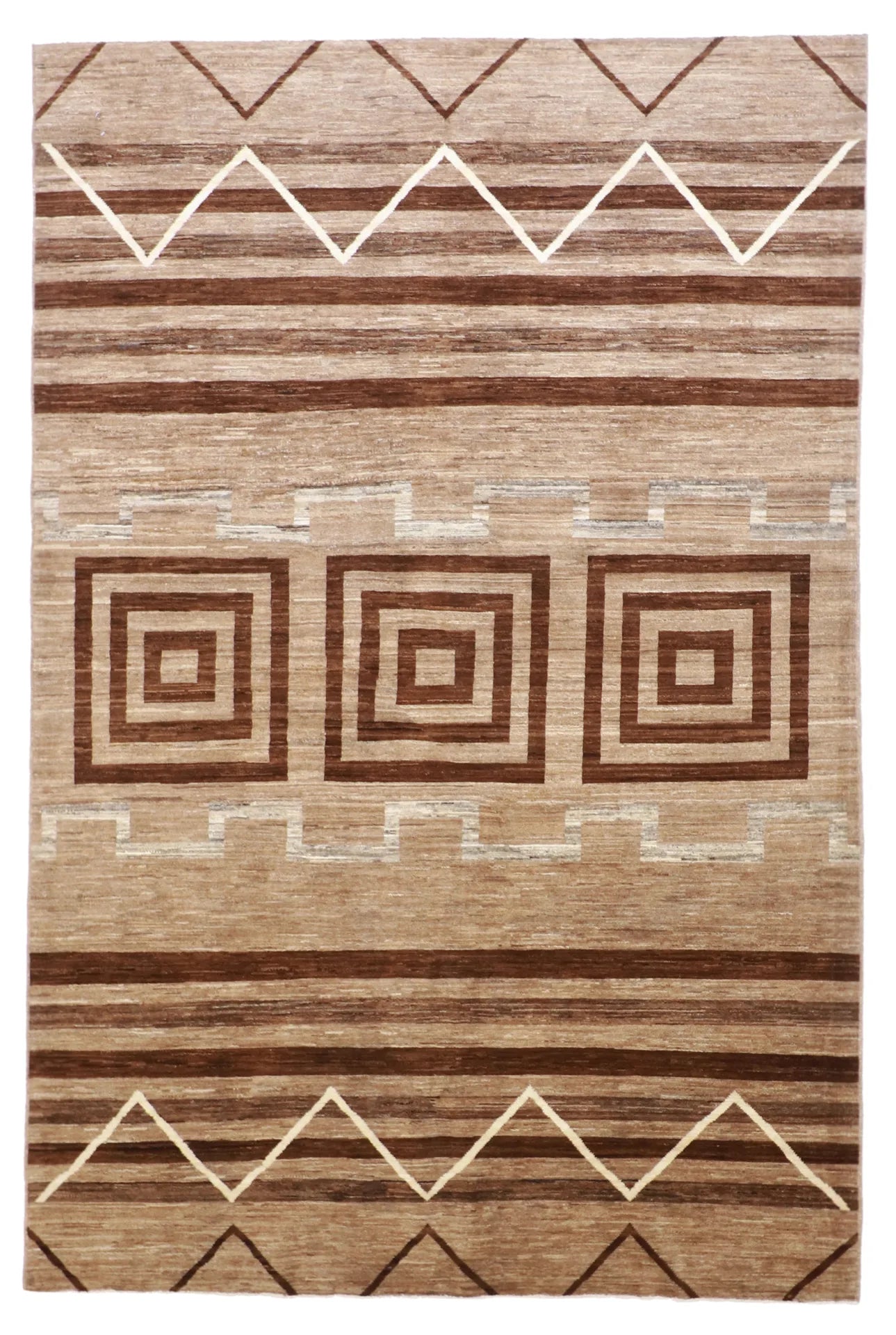 6x9 - Mountain  Modern Wool All Over Rectangle - Hand Knotted Rug