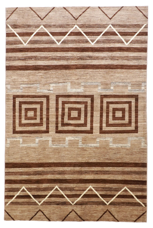 6x9 - Mountain  Modern Wool All Over Rectangle - Hand Knotted Rug