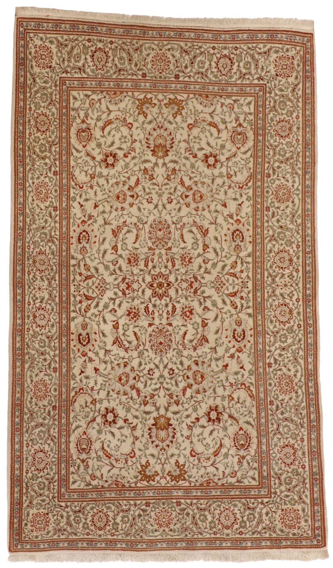 5x7 - Kashan Fine All Over Rectangle - Hand Knotted Rug