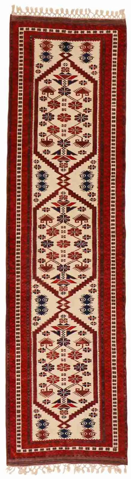 Runner - Kazak Wool Geometric Rectangle - Hand Knotted Rug