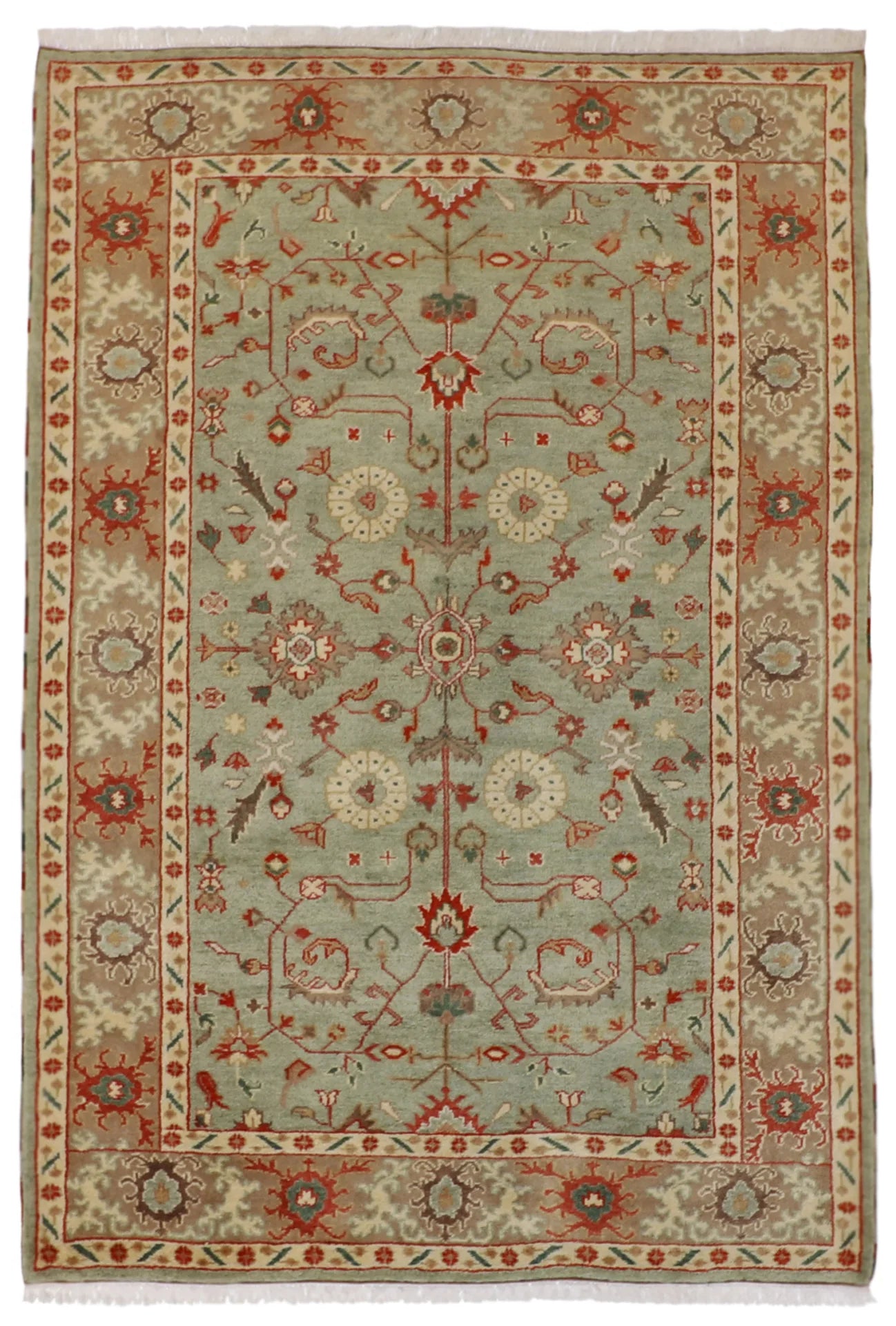 6x9 - Zeigler Wool Floral Rectangle - Hand Knotted Rug