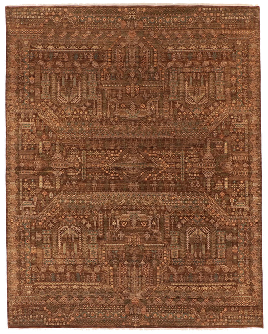 8x10 - Tree Of Life Wool All Over Rectangle - Hand Knotted Rug