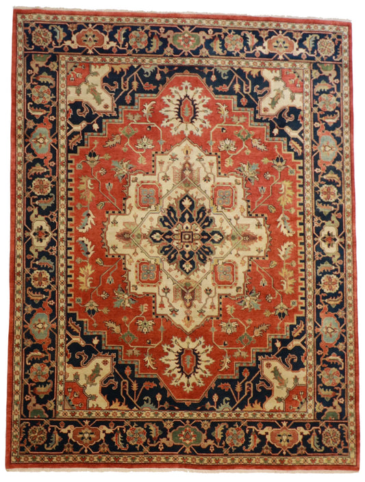 9 x12 - Heriz Fine/Wool Geometric Rectangle - Hand Knotted Rug