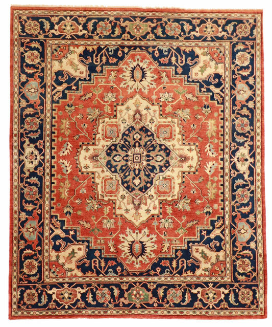 8x10 - Serapie Wool Geometric Rectangle - Hand Knotted Rug