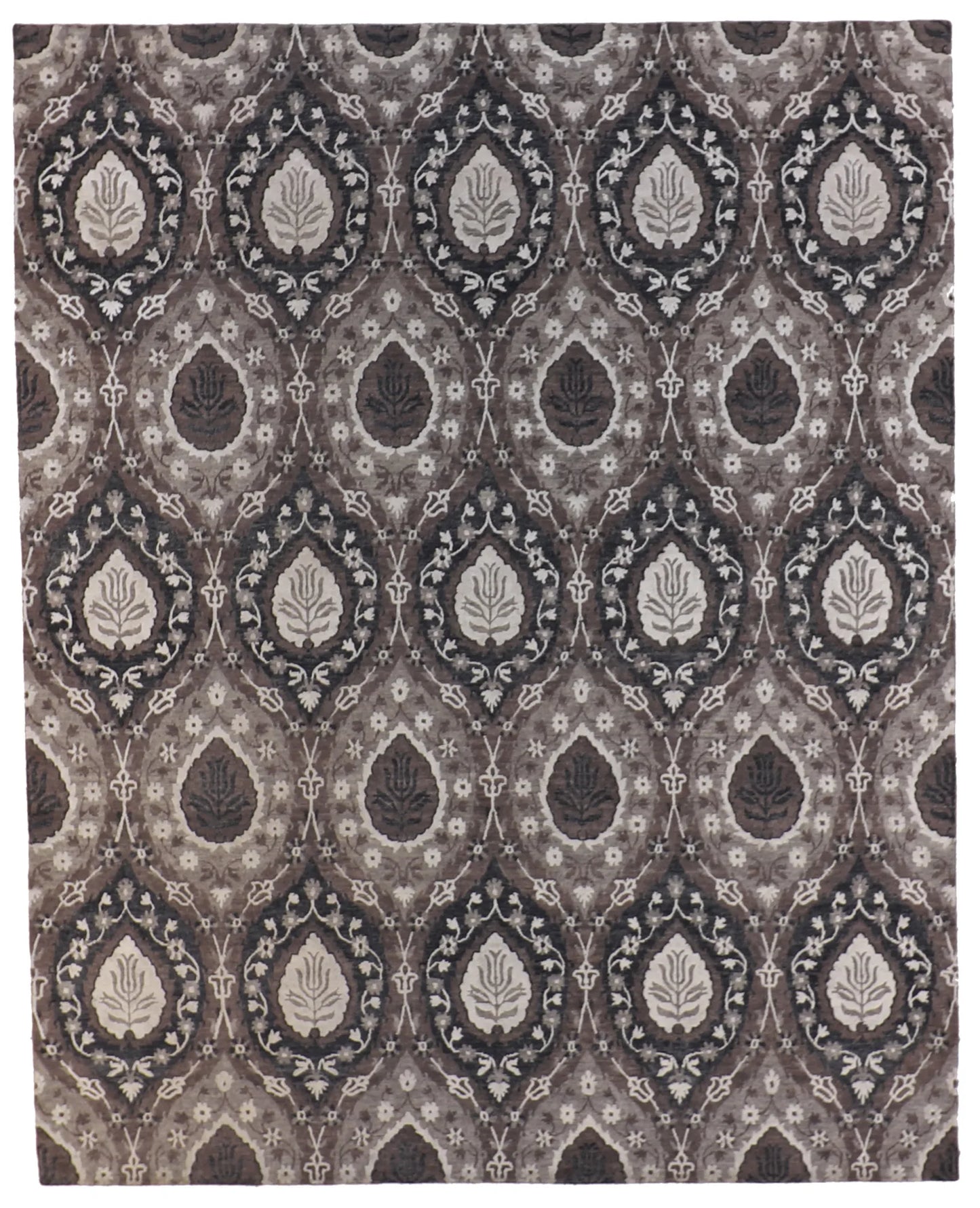 8x10 - Modern Wool/Silk All Over Rectangle - Hand Knotted Rug