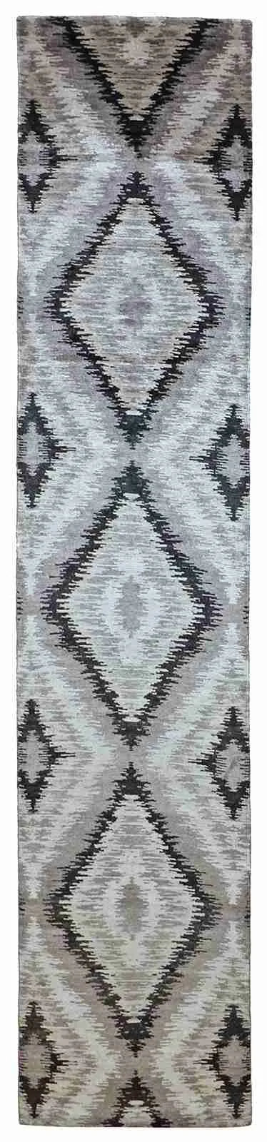 Runner - Modern Silk All Over Rectangle - Hand Knotted Rug