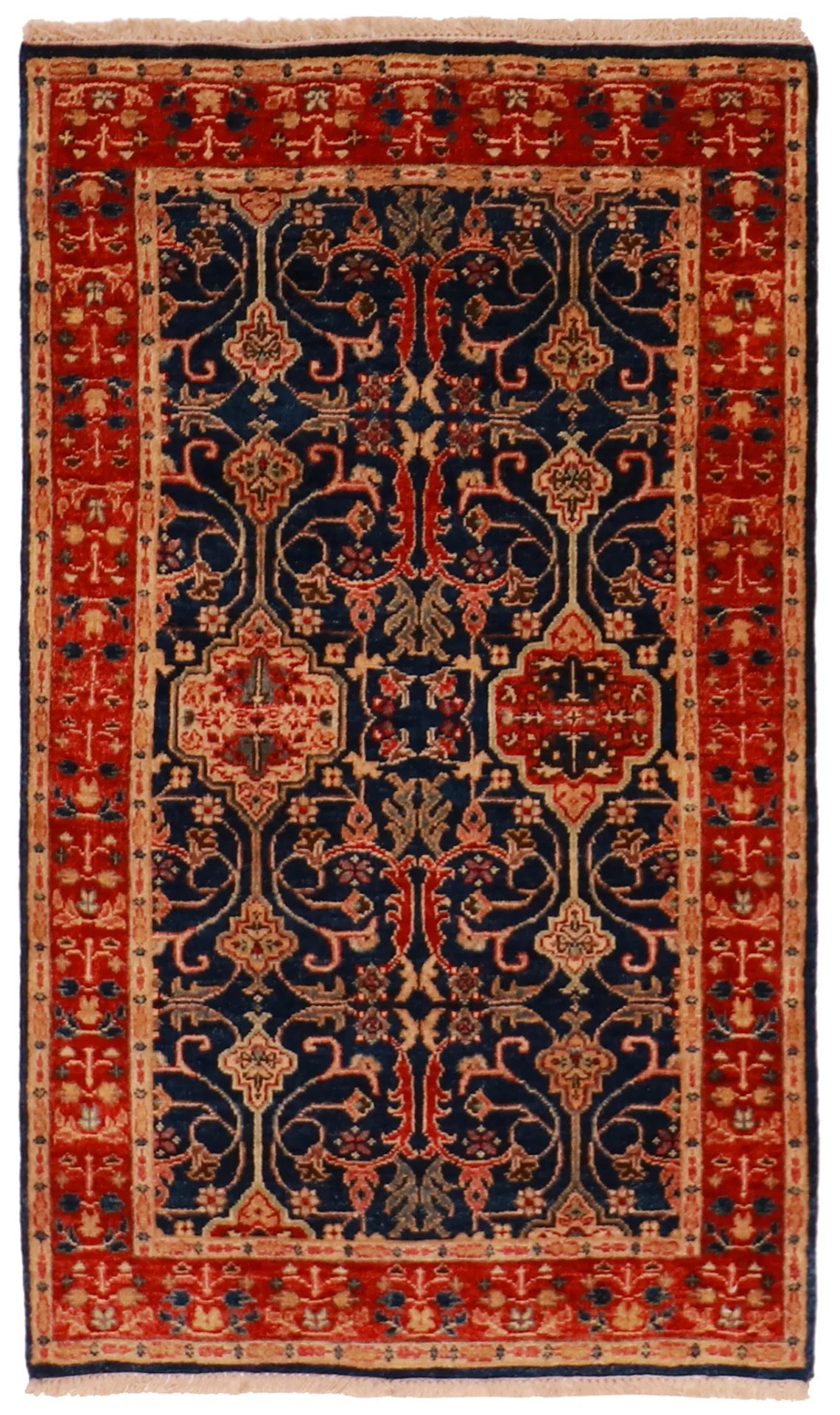 3x4.1 - Mashad Fine/Wool All Over Rectangle - Hand Knotted Rug