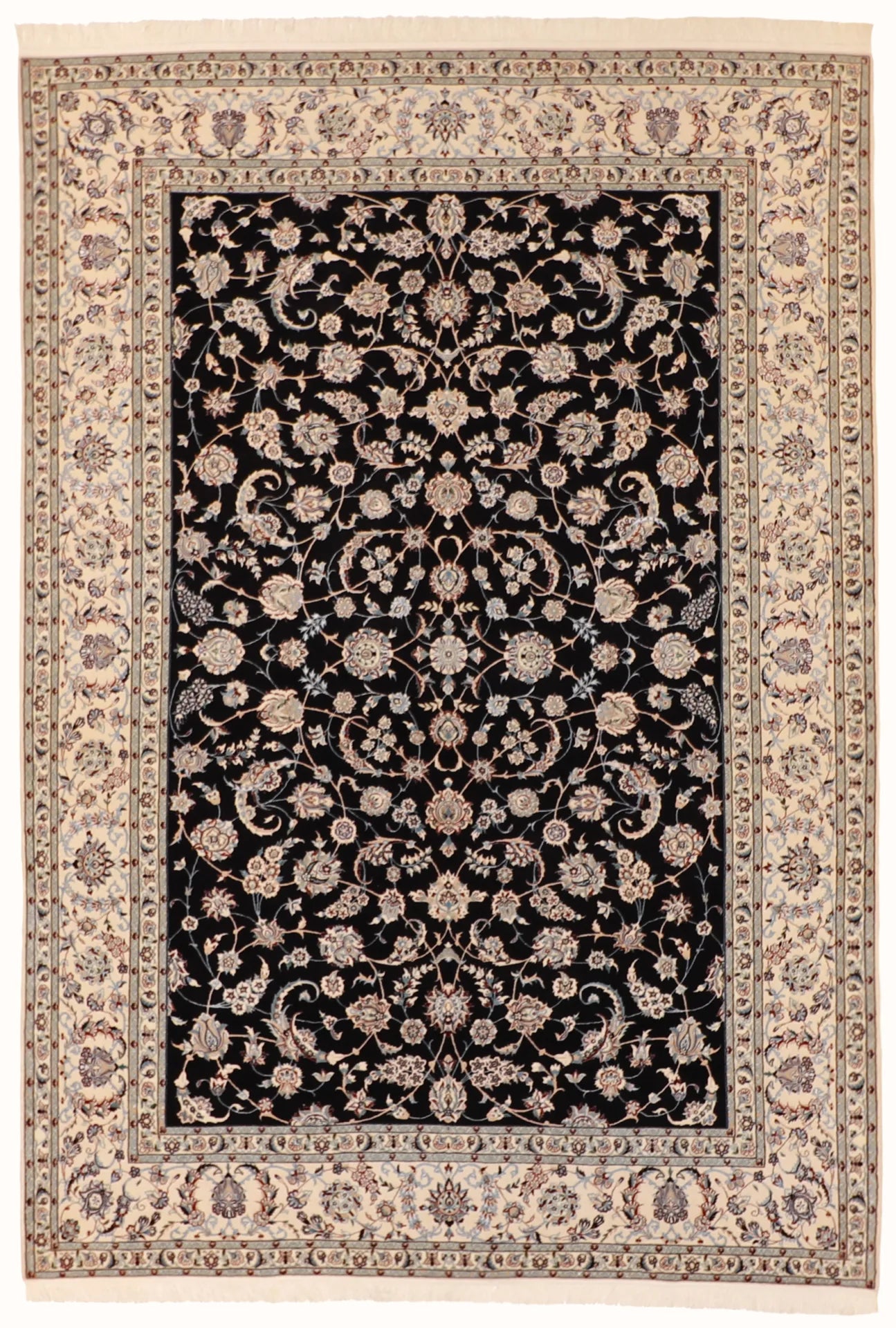 8x10 - Naine Fine/Silk All Over Rectangle - Hand Knotted Rug