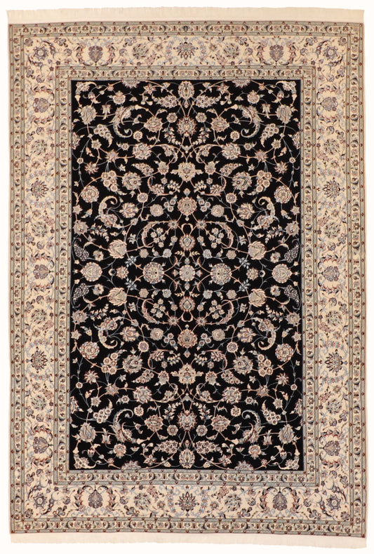 7x10 - Naine Fine/Wool/Silk All Over Rectangle - Hand Knotted Rug