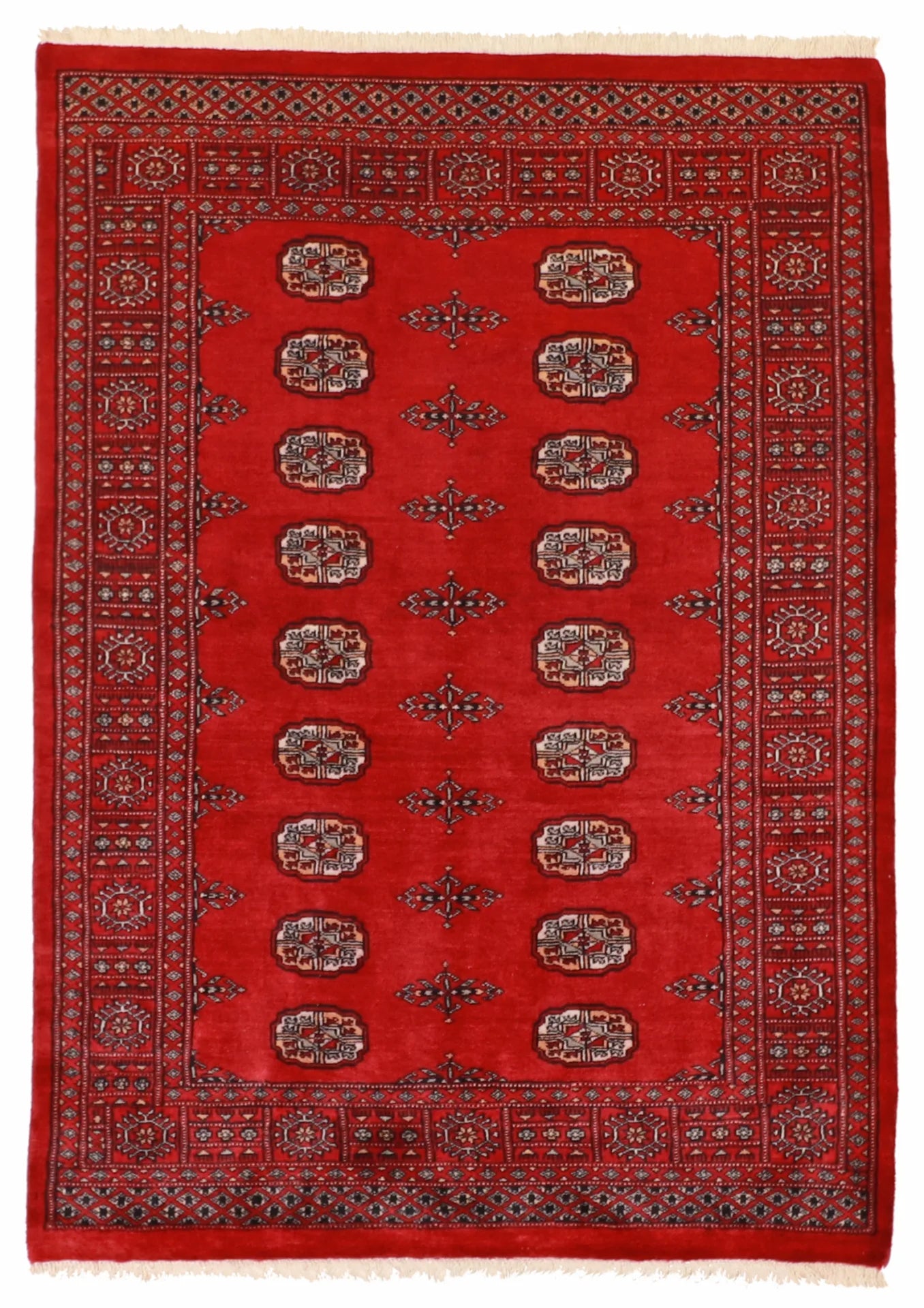 4.1x5.1 - Bokhara Fine/Wool All Over Rectangle - Hand Knotted Rug
