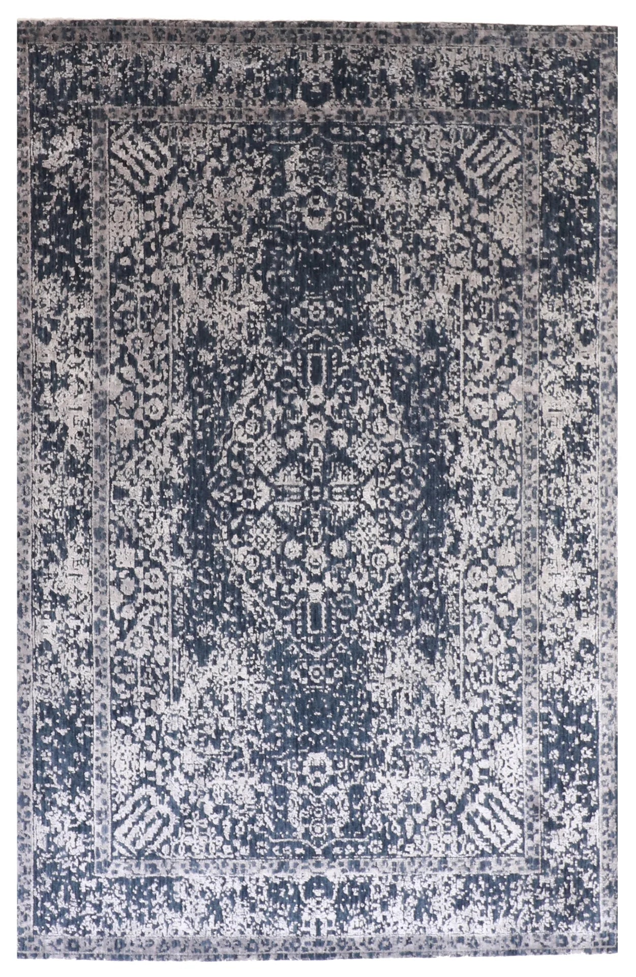 6x9 - Modern Wool/Silk All Over Rectangle - Hand Knotted Rug