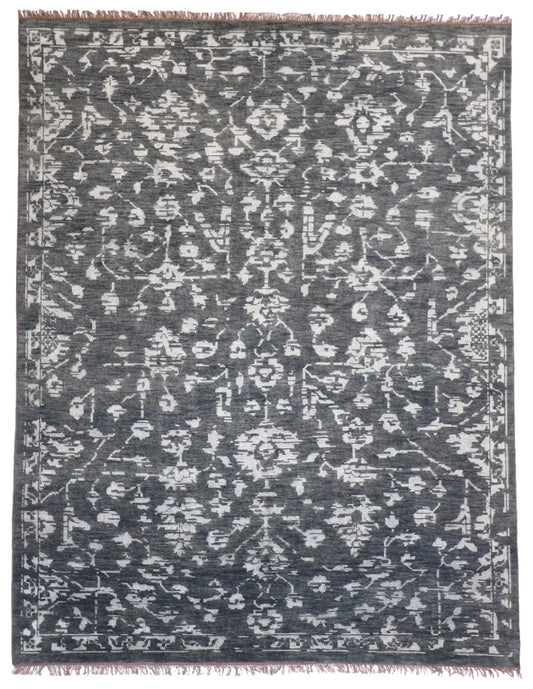 8x10 - Modern Fine/Wool/Silk All Over Rectangle - Hand Knotted Rug