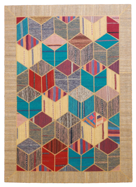 5x7 - Modern Fine All Over Rectangle - Hand Knotted Rug