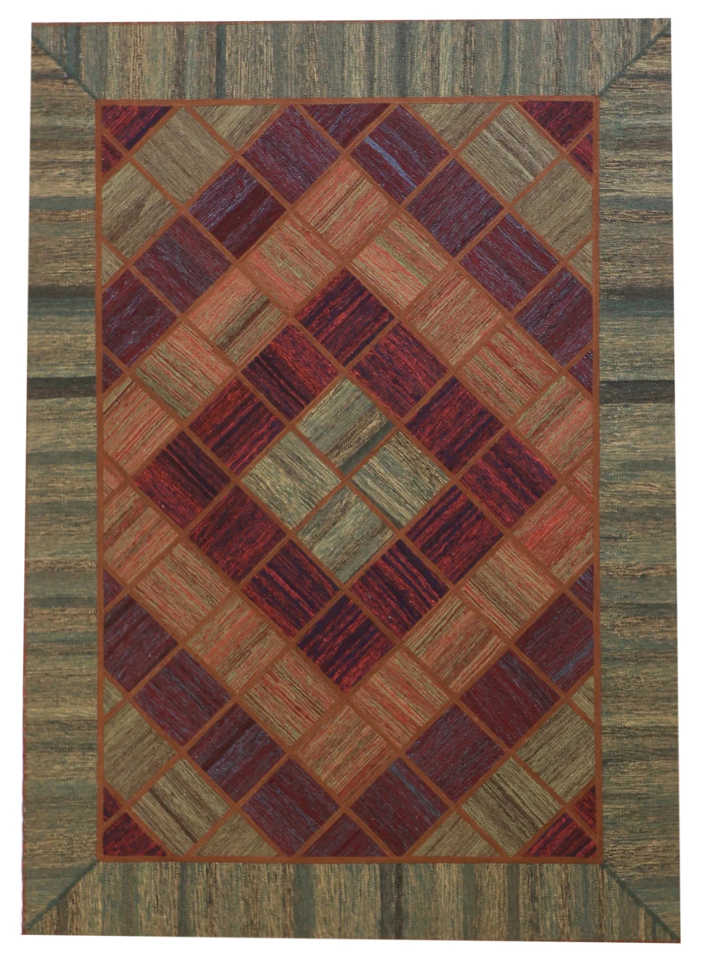 5x7 - Modern Fine/Wool All Over Rectangle - Hand Knotted Rug