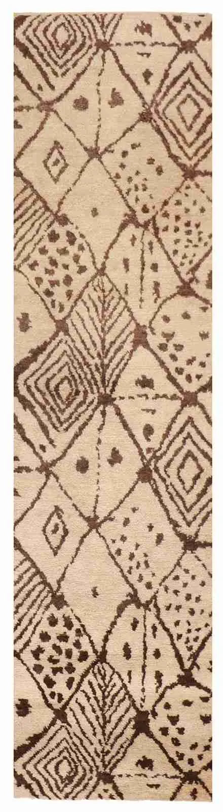 Runner - Moroccan Fine All Over Rectangle - Hand Knotted Rug