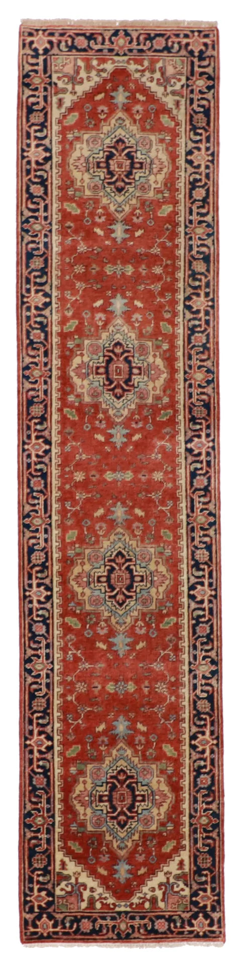 Runner - Serapie Fine Geometric Rectangle - Hand Knotted Rug