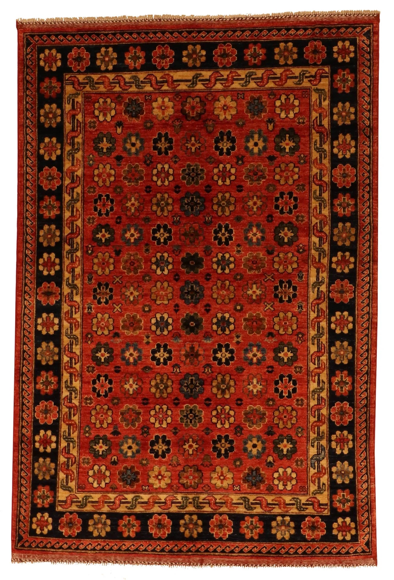 4.1x6.1 - Heratie Fine/Wool All Over Rectangle - Hand Knotted Rug