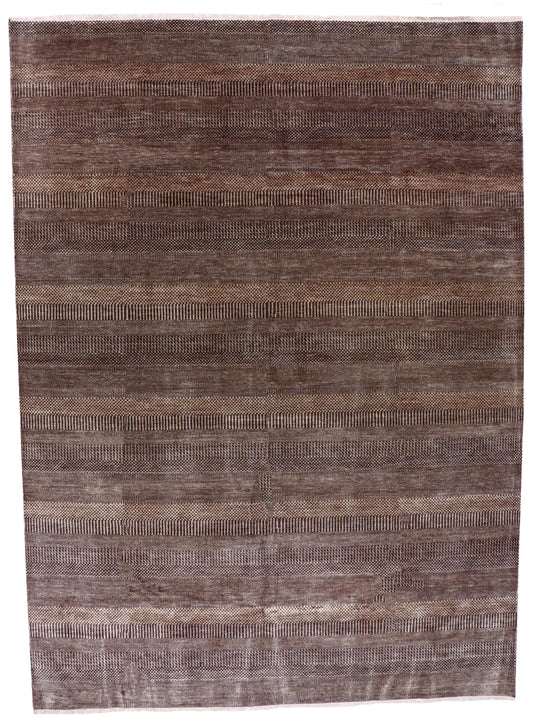 9x12 - Modern Fine/Wool All Over Rectangle - Hand Knotted Rug