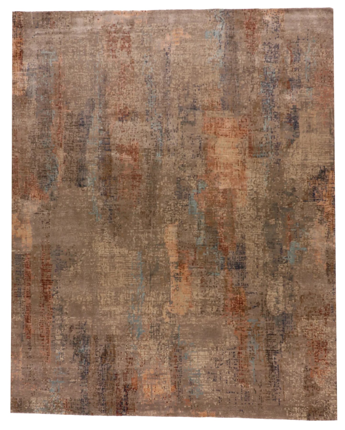 8x10 - Modern Wool/Silk All Over Rectangle - Hand Knotted Rug