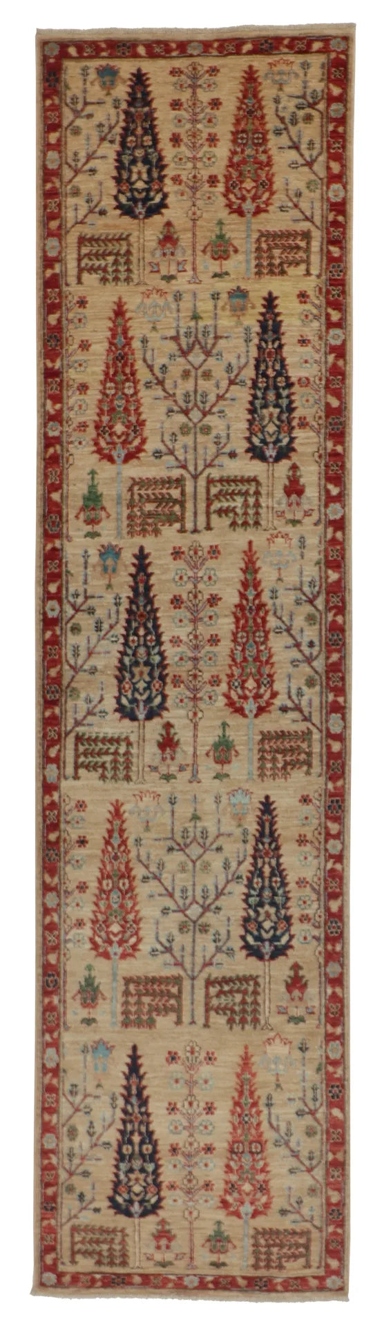 Runner - Tree of Life Fine All Over Rectangle - Hand Knotted Rug
