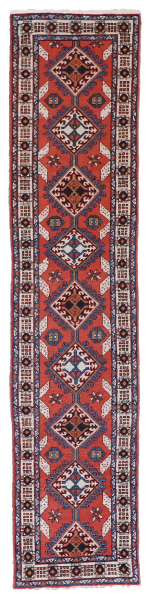 Runner - Mishkabad Fine Geometric Rectangle - Hand Knotted Rug