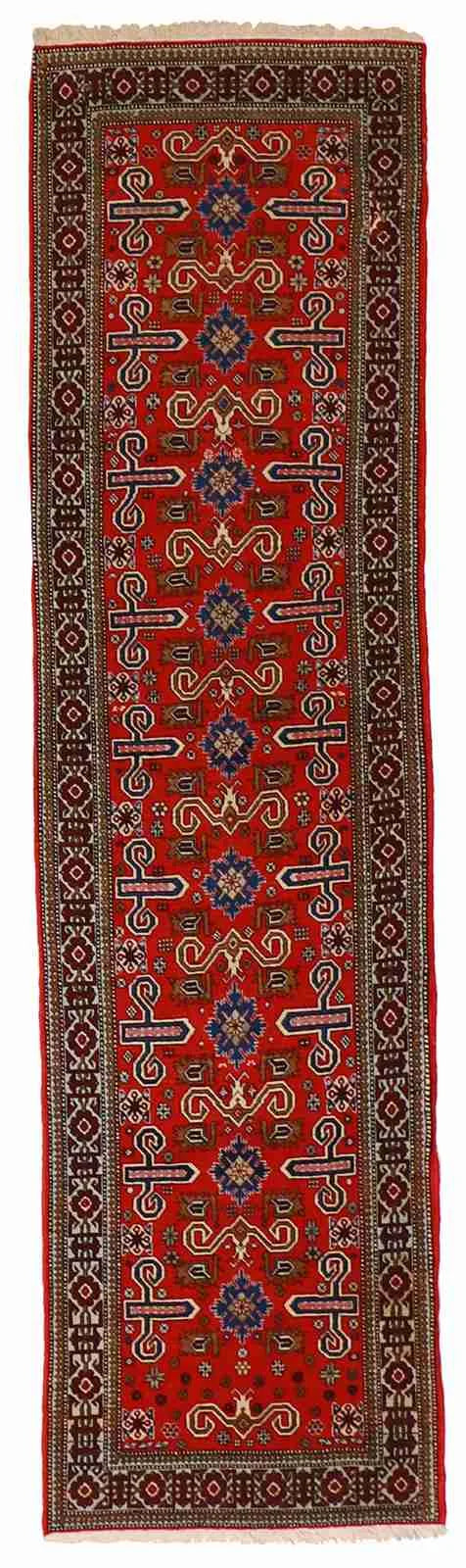 Runner - Perpadel Silk Geometric Rectangle - Hand Knotted Rug
