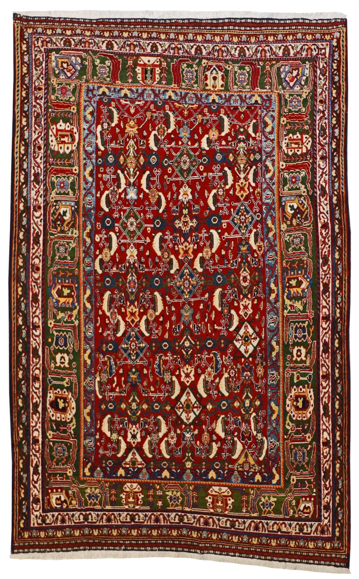 6x9 - Qashqai Wool All Over Rectangle - Hand Knotted Rug