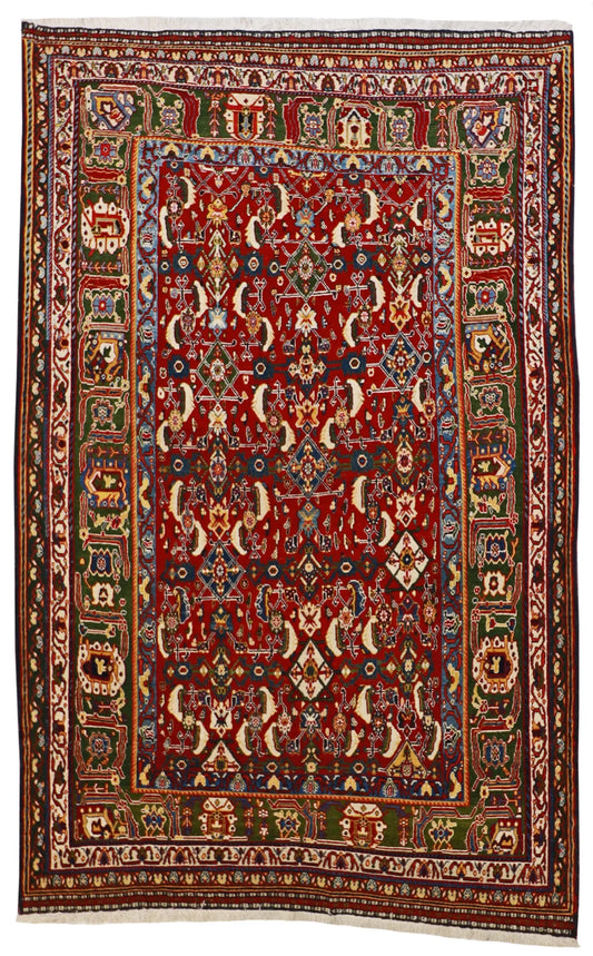 6x9 - Gashqai Wool All Over Rectangle - Hand Knotted Rug