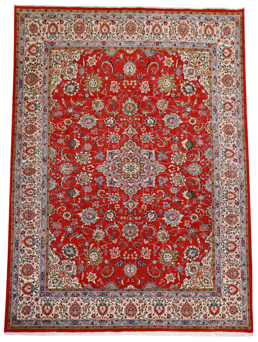 9x12 - Sarouk Silk All Over Square - Hand Knotted Rug